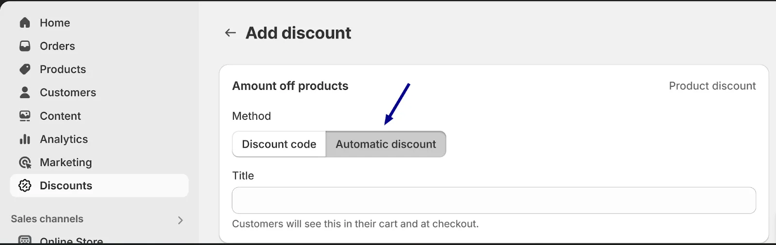 Step 3: Choose Automatic Discount